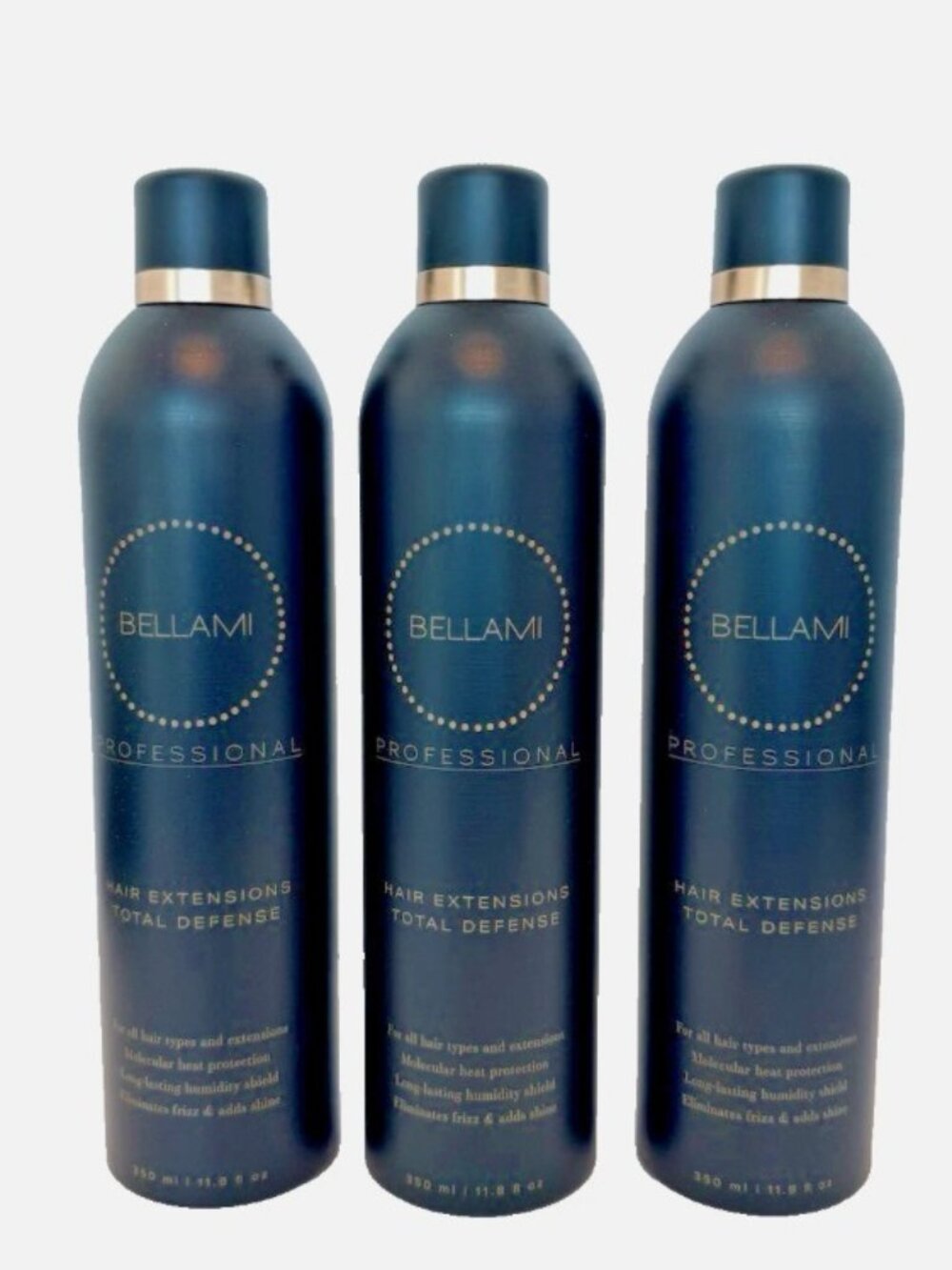 3 PACK Bellami Hair Extensions Total Defense Heat Protection Spray 11.8oz NEW